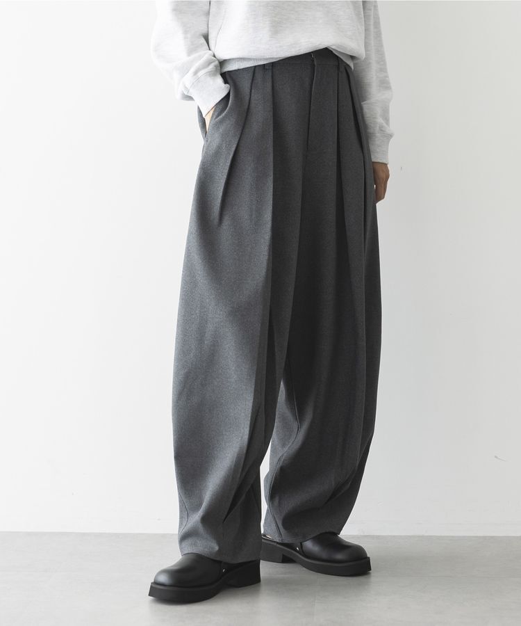 GARAGE OF GOOD CLOTHING「無地ウールライク裾タックバレルパンツ」|その他|