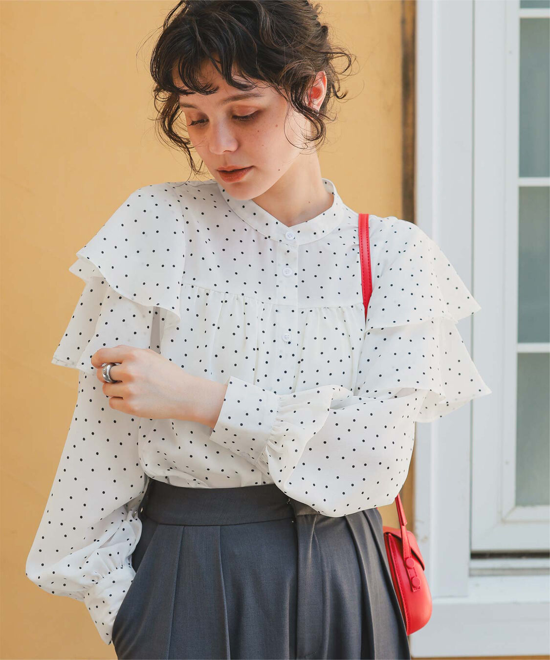 titivate「スリーブフレアデザインギャザーブラウス」|シャツ・ブラウス|