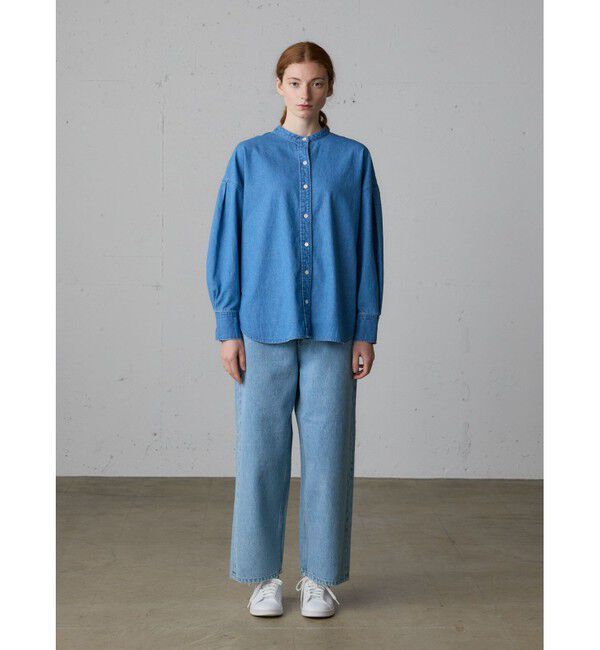MidiUmi「MidiUmi タックスリーブデニムシャツ」|シャツ・ブラウス|
