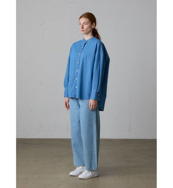 MidiUmi「MidiUmi タックスリーブデニムシャツ」|シャツ・ブラウス|