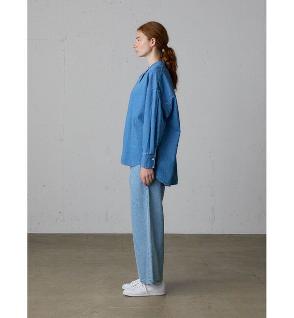 MidiUmi「MidiUmi タックスリーブデニムシャツ」|シャツ・ブラウス|