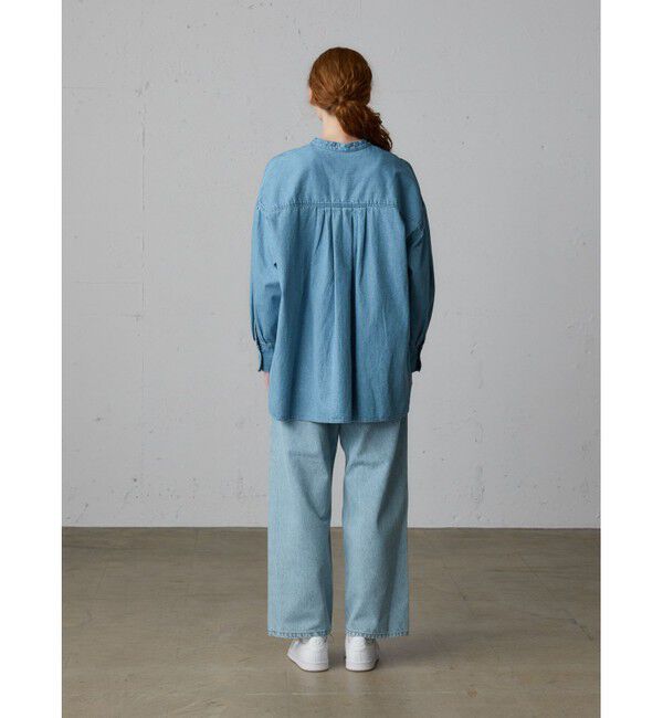 MidiUmi「MidiUmi タックスリーブデニムシャツ」|シャツ・ブラウス|