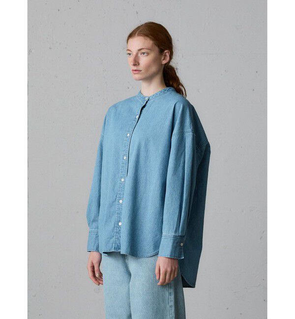 MidiUmi「MidiUmi タックスリーブデニムシャツ」|シャツ・ブラウス|