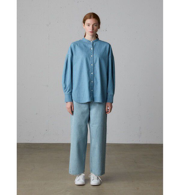MidiUmi「MidiUmi タックスリーブデニムシャツ」|シャツ・ブラウス|