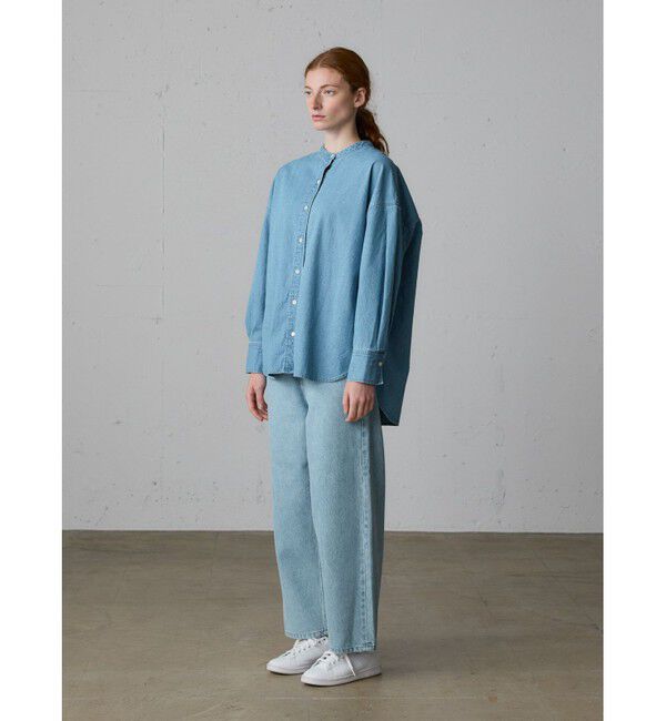 MidiUmi「MidiUmi タックスリーブデニムシャツ」|シャツ・ブラウス|