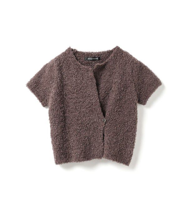 mizuiro ind「mizuiro ind ヘアリーヤーンフレンチスリーブカーディガン」|カーディガン|