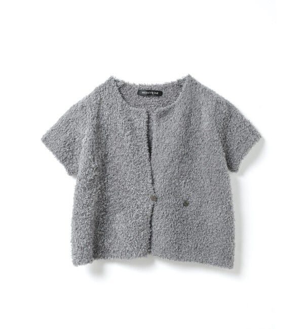 mizuiro ind「mizuiro ind ヘアリーヤーンフレンチスリーブカーディガン」|カーディガン|グレー