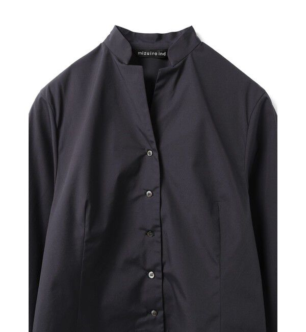 mizuiro ind「mizuiro ind スタンドカラーショートシャツ」|シャツ・ブラウス|