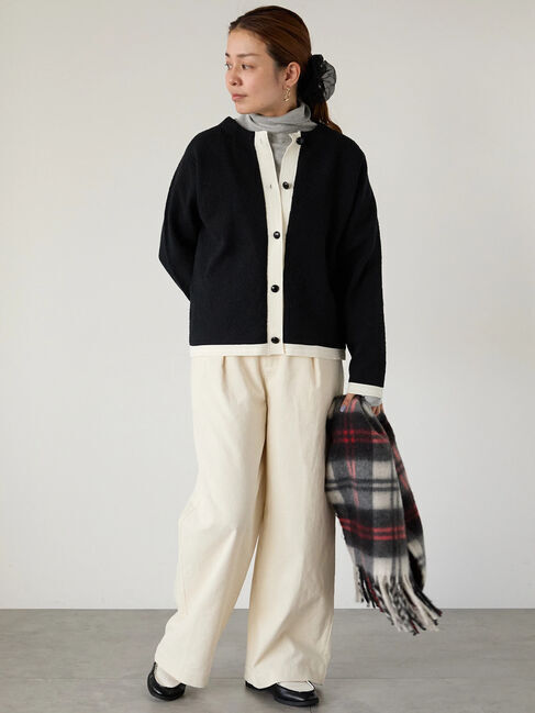 Lugnoncure「細コーデュロイタックワイドパンツ」|その他|オフホワイト