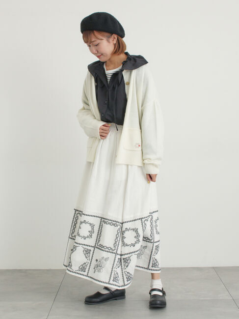 Samansa Mos2「花刺繍入りカーディガン」|カーディガン|