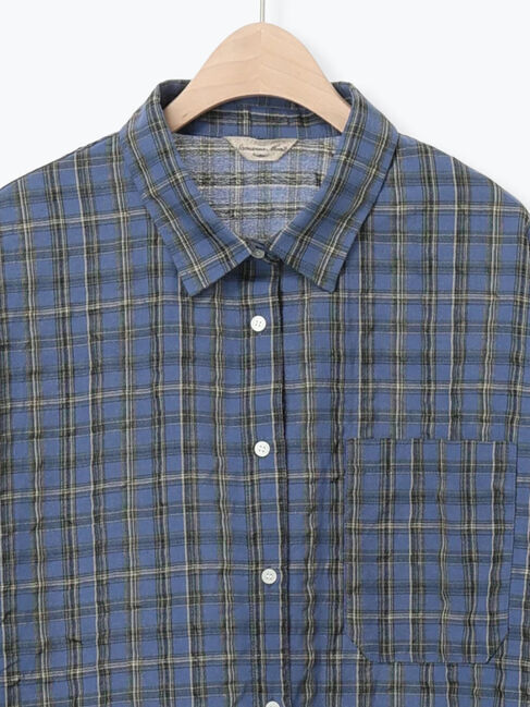 Samansa Mos2「ポコポコチェックオーバーシャツ」|シャツ・ブラウス|