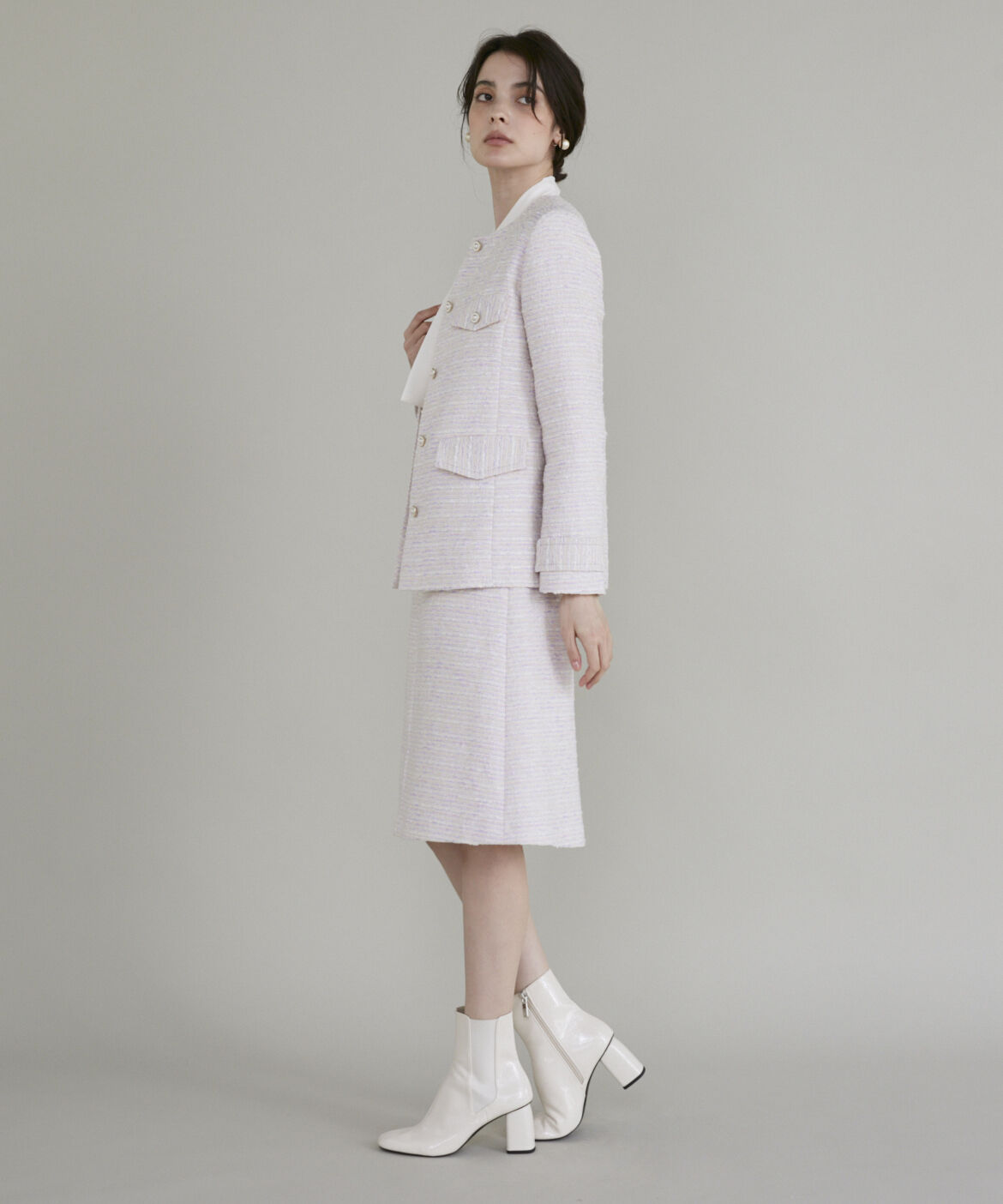 Maglie le cassetto「《M Maglie le cassetto》ファンシーツイードスカート」|台形|