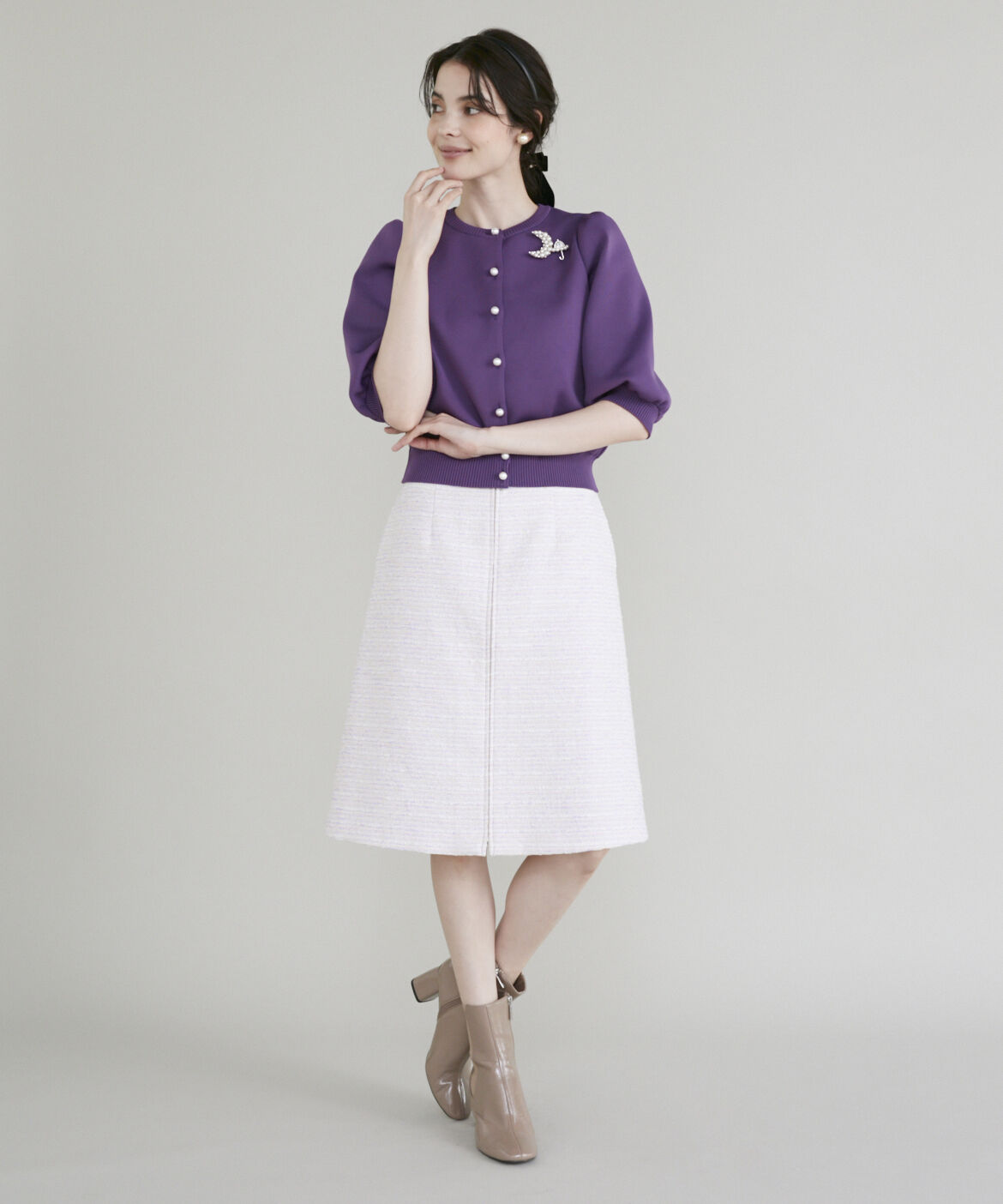 Maglie le cassetto「《M Maglie le cassetto》ファンシーツイードスカート」|台形|