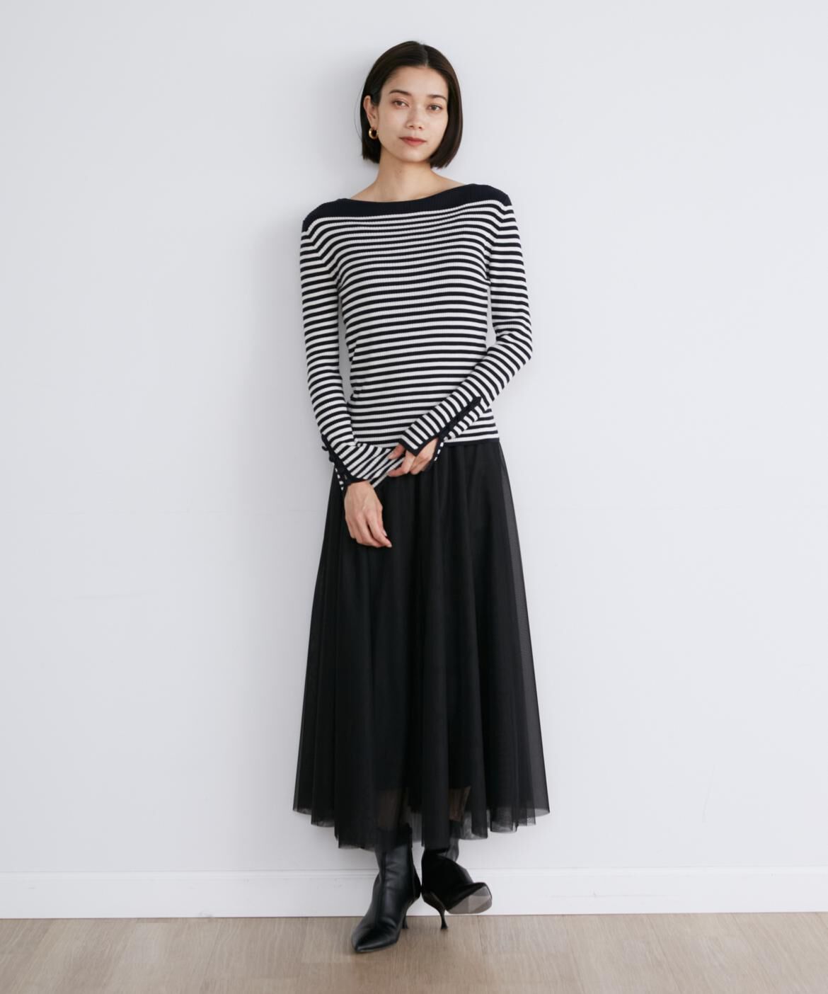 INED「《大きいサイズ》ウールリブセーター」|ニット・セーター|