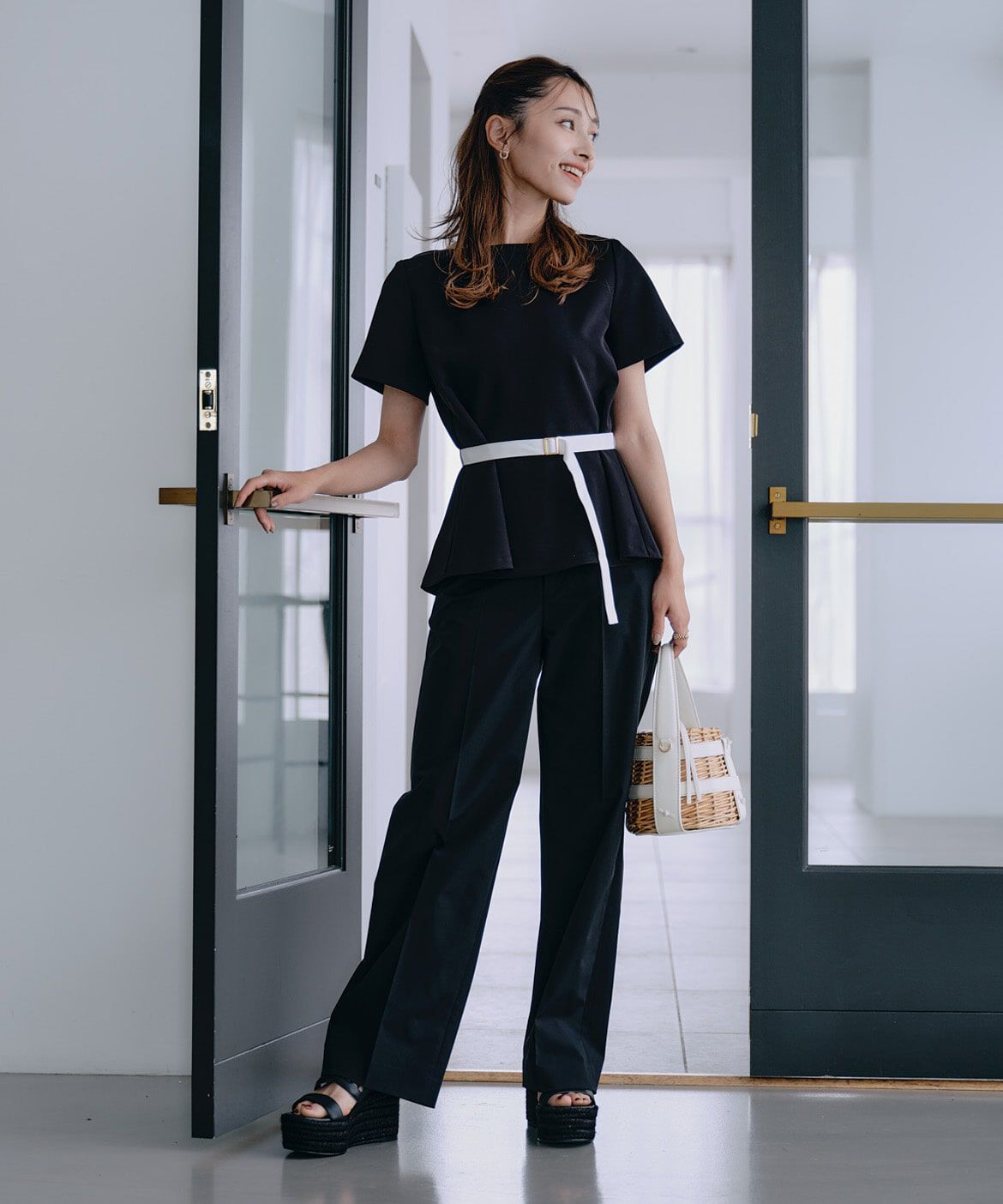 Maglie le cassetto「《M Maglie le cassetto&times;吉田理紗》快適セミワイドパンツ」|スラックス|