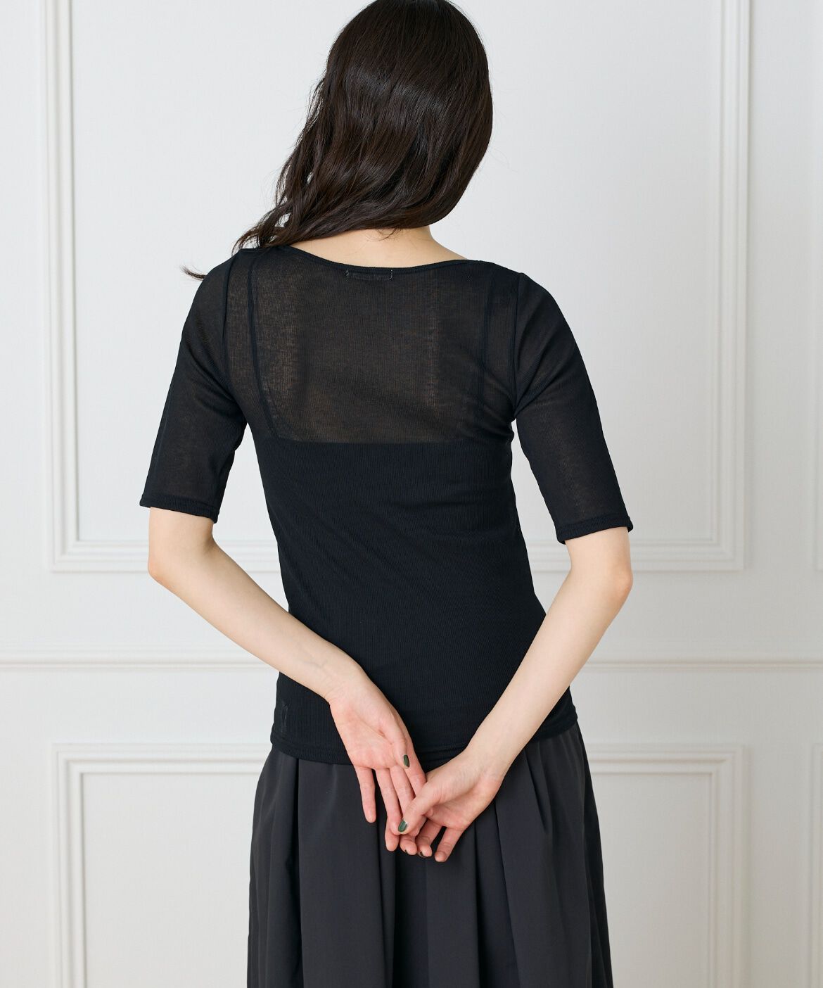 DAY by DAY it&rsquo;s international「シアーテレコボートネック5分袖プルオーバー」|Tシャツ・カットソー|