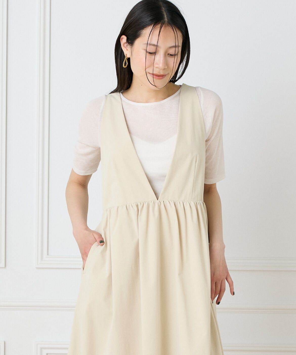 DAY by DAY it&rsquo;s international「シアーテレコボートネック5分袖プルオーバー」|Tシャツ・カットソー|アイボリー2