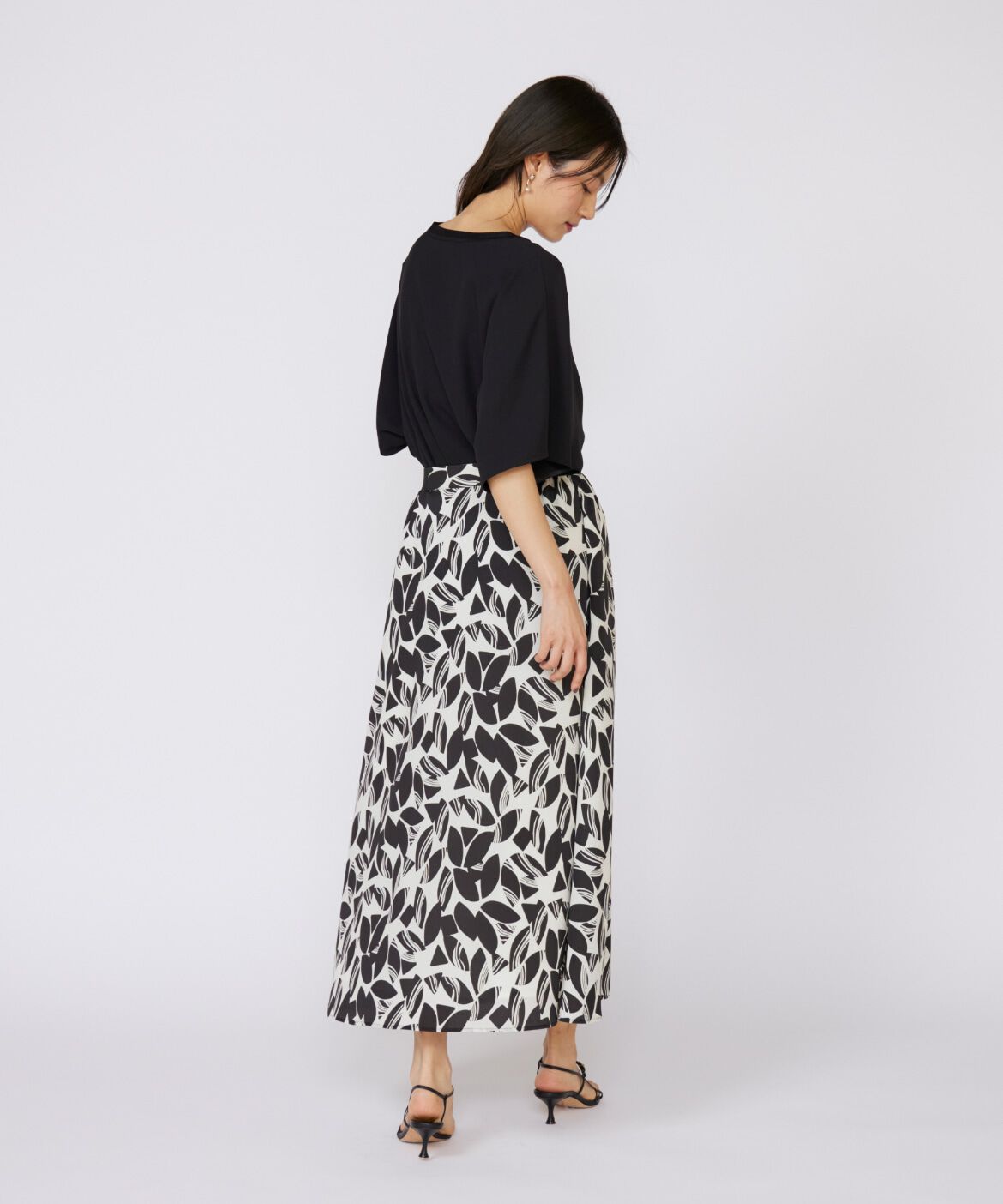 INED「《大きいサイズ》プリントフレアスカート」|スカート|