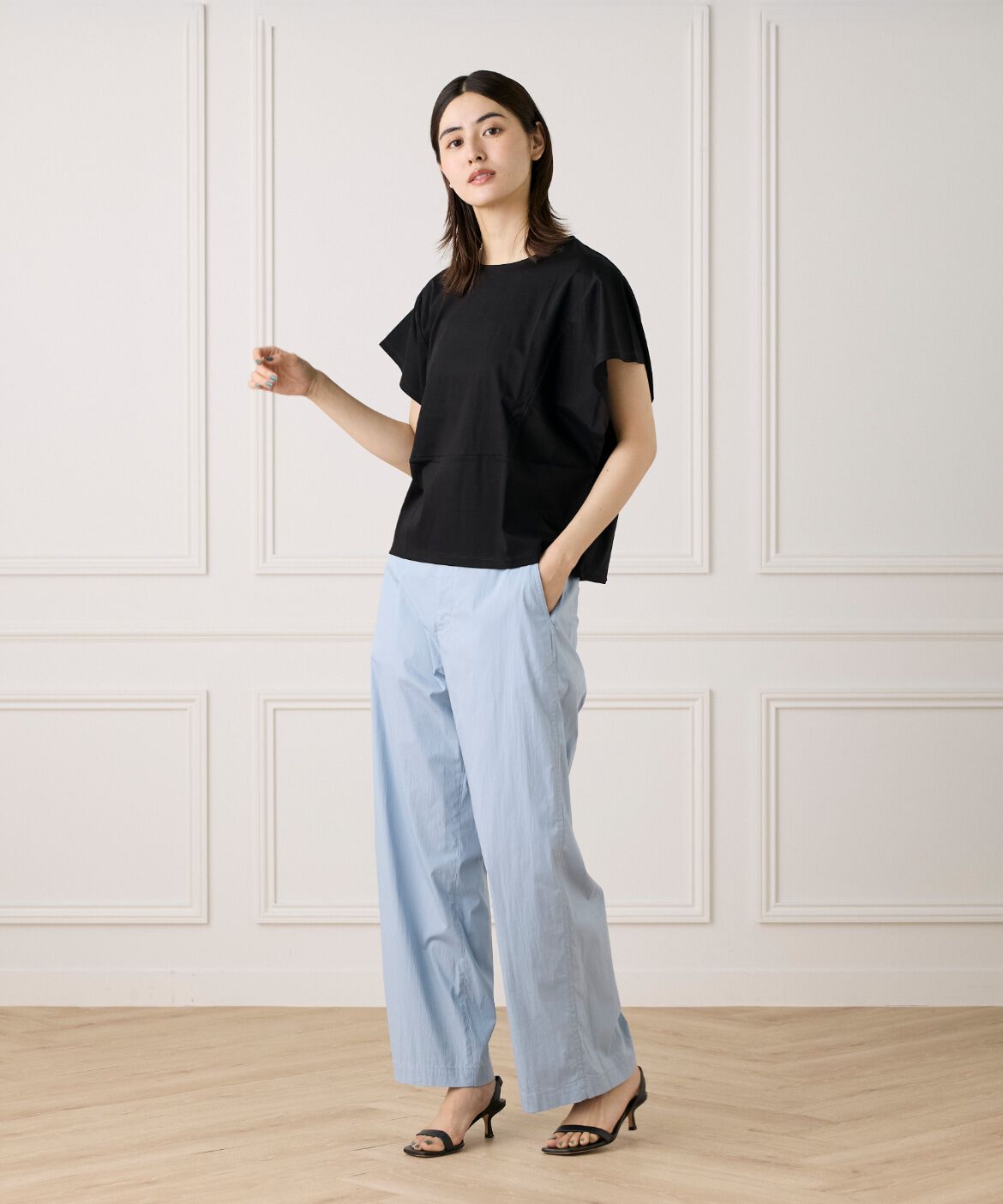 7-IDconcept.「《大きいサイズ》ハンカチスリーブプルオーバー《接触冷感》」|Tシャツ・カットソー|