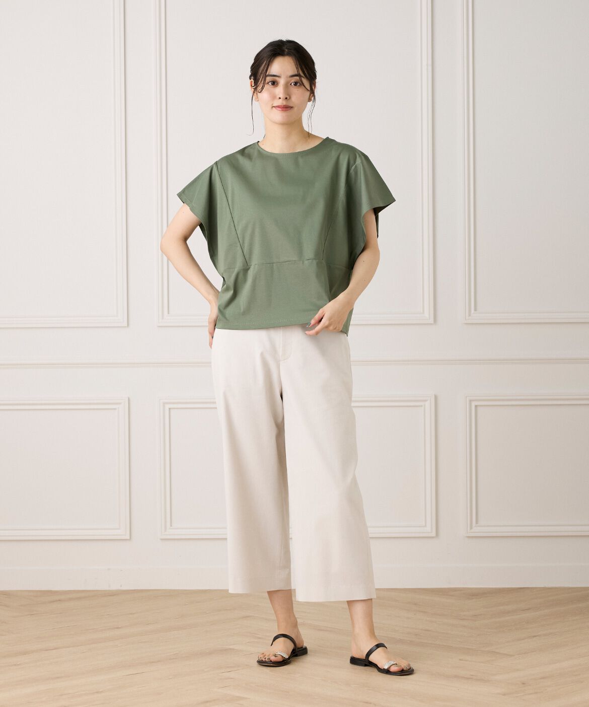 7-IDconcept.「《大きいサイズ》ハンカチスリーブプルオーバー《接触冷感》」|Tシャツ・カットソー|