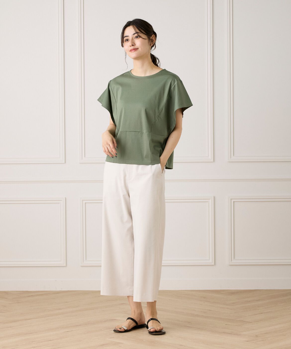 7-IDconcept.「《大きいサイズ》ハンカチスリーブプルオーバー《接触冷感》」|Tシャツ・カットソー|