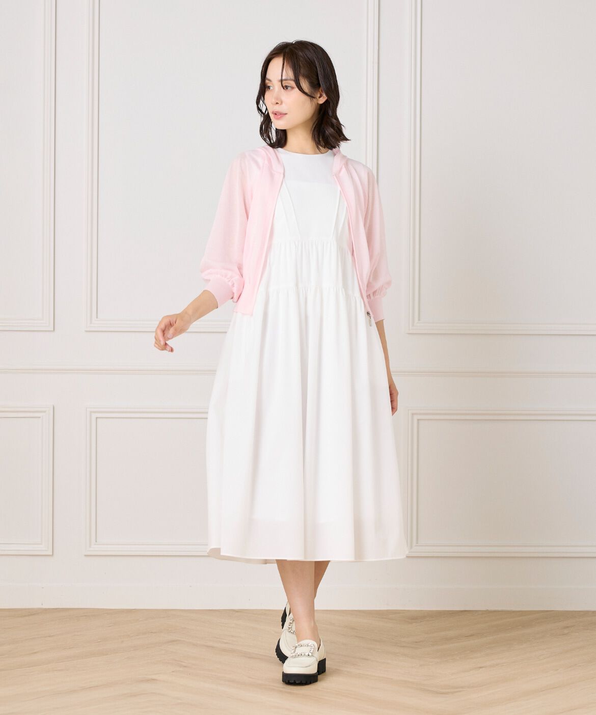 Maglie le cassetto「タックフレンチティアードワンピース」|ワンピース|