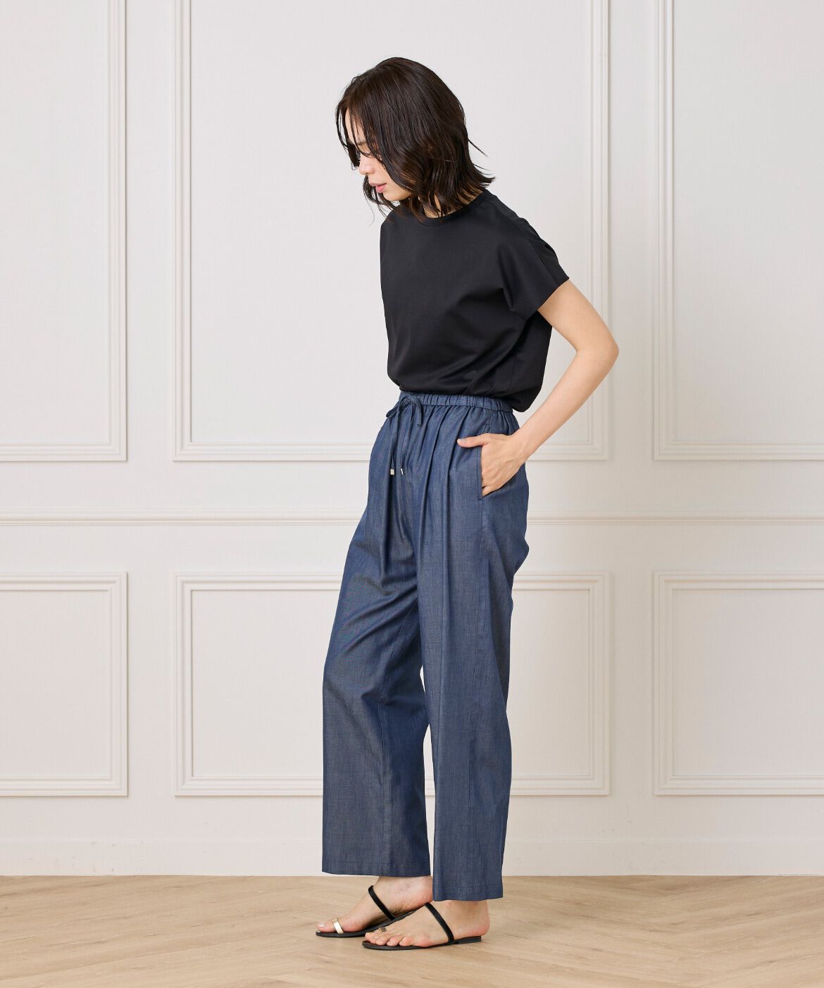 7-IDconcept.「デニム調イージーパンツ」|デニム|