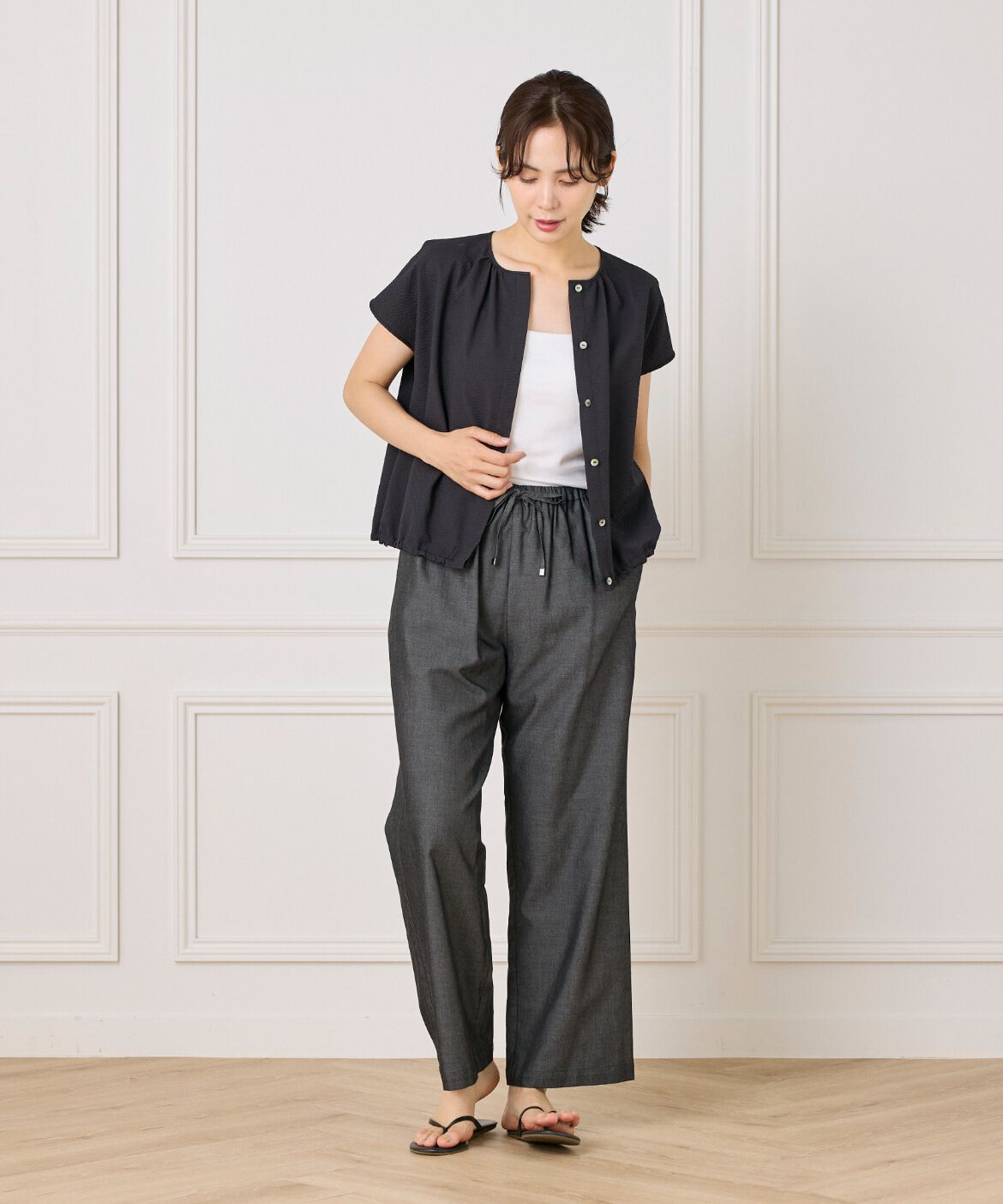 7-IDconcept.「デニム調イージーパンツ」|デニム|