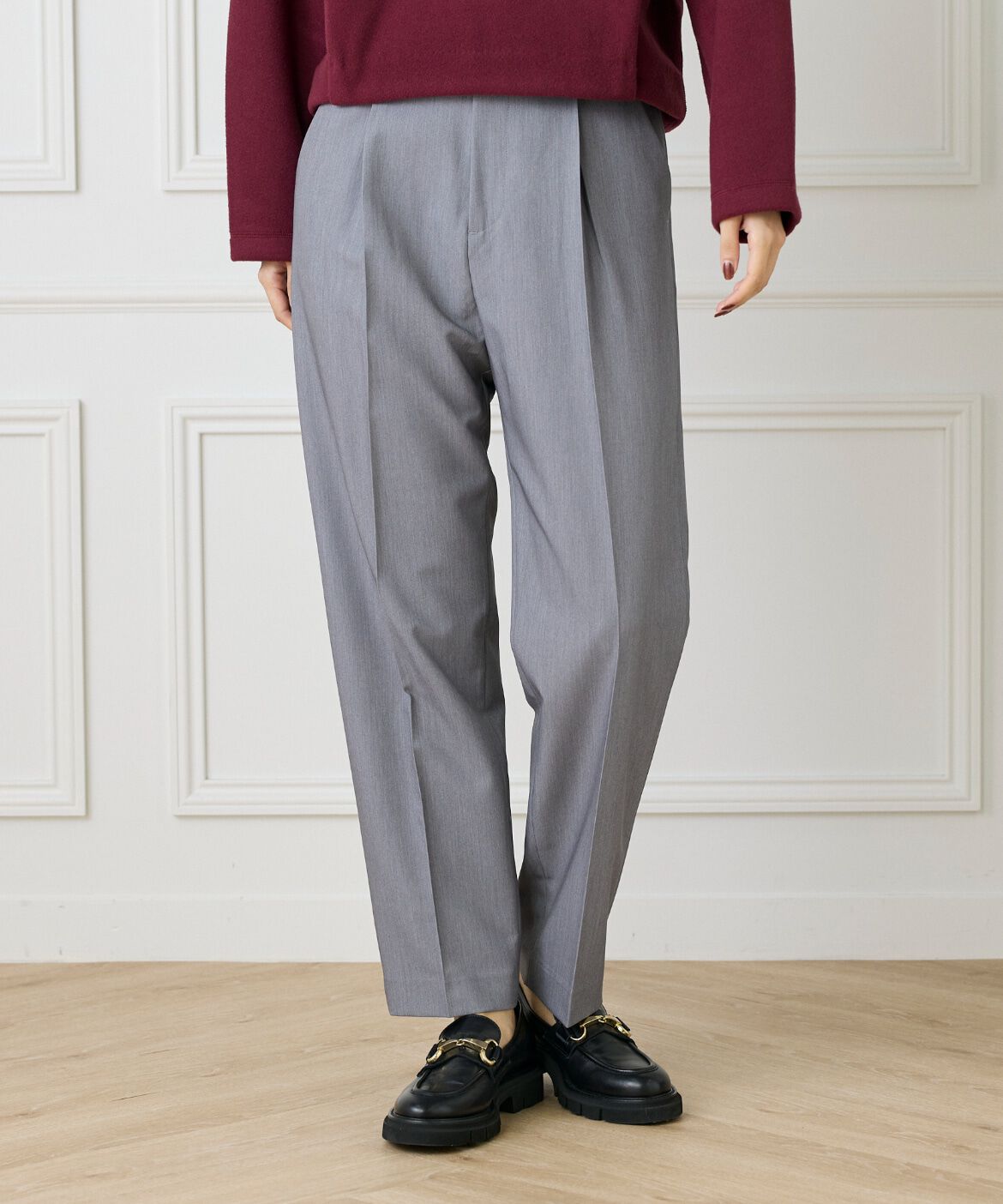 DAY by DAY it&rsquo;s international「タックテーパードパンツ《TRストレッチ》」|スラックス|モクグレー4