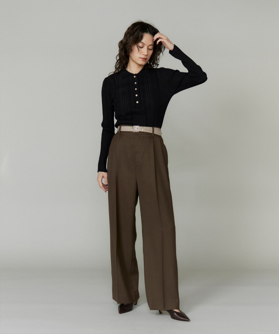 INED「シアーポロニットプルオーバー《YVON》」|ニット・セーター|