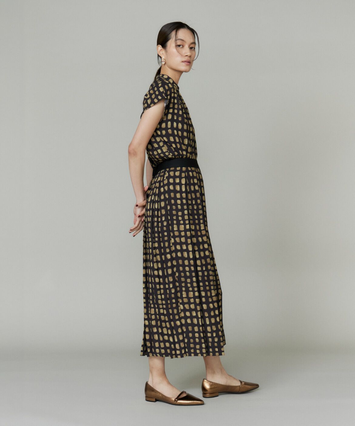 INED「《大きいサイズ》デフォルメチェックプリントブラウス」|シャツ・ブラウス|