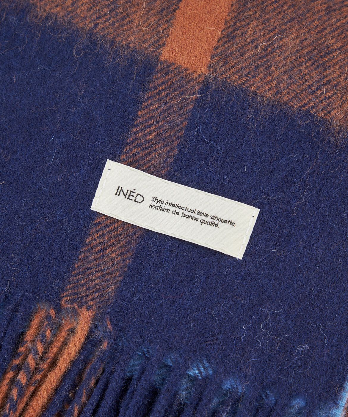 INED「チェック柄ウール100%ストール」|ストール|