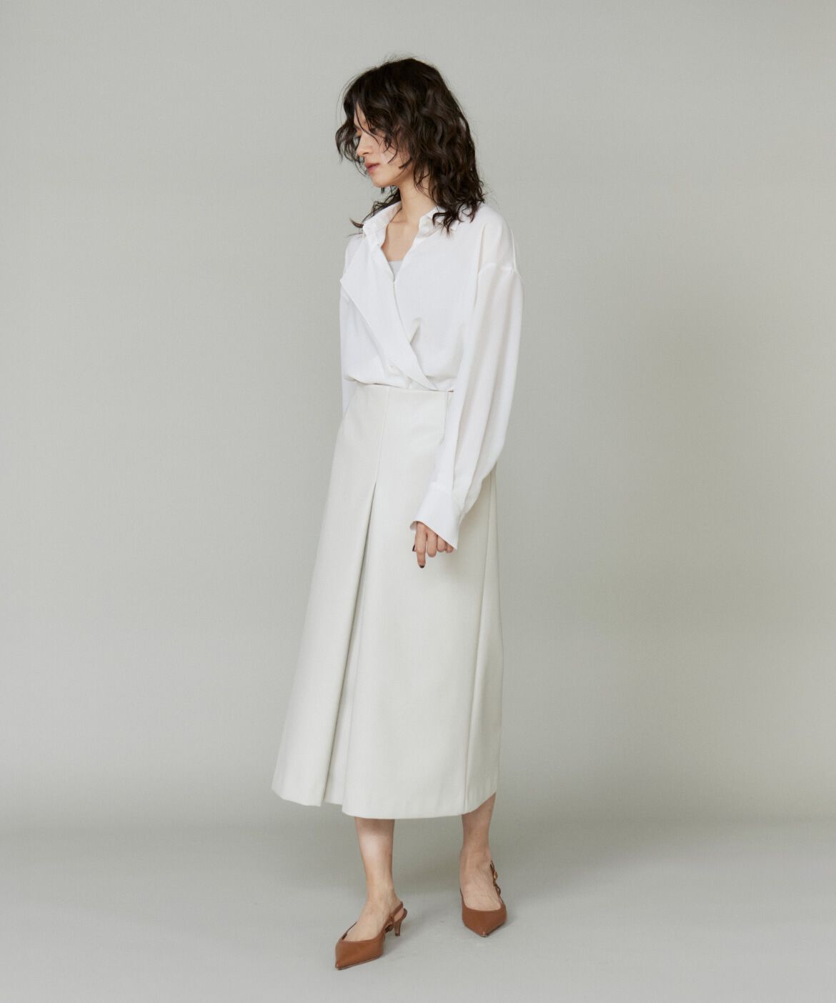 la veille by SUPERIOR CLOSET「《大きいサイズ》フェイクレザースカート」|台形|