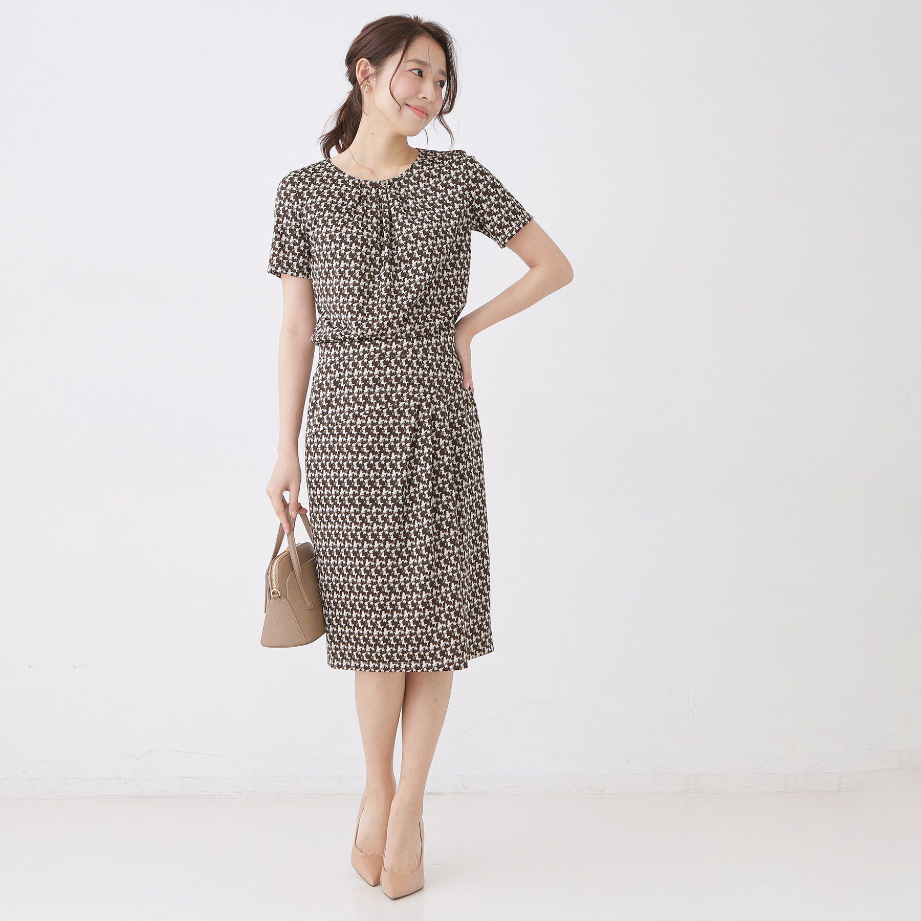 COUP DE CHANCE「【手洗い可／日本製／一枚着／ジャケットイン／セットアップ可】幾何柄カットソー」|Tシャツ・カットソー|