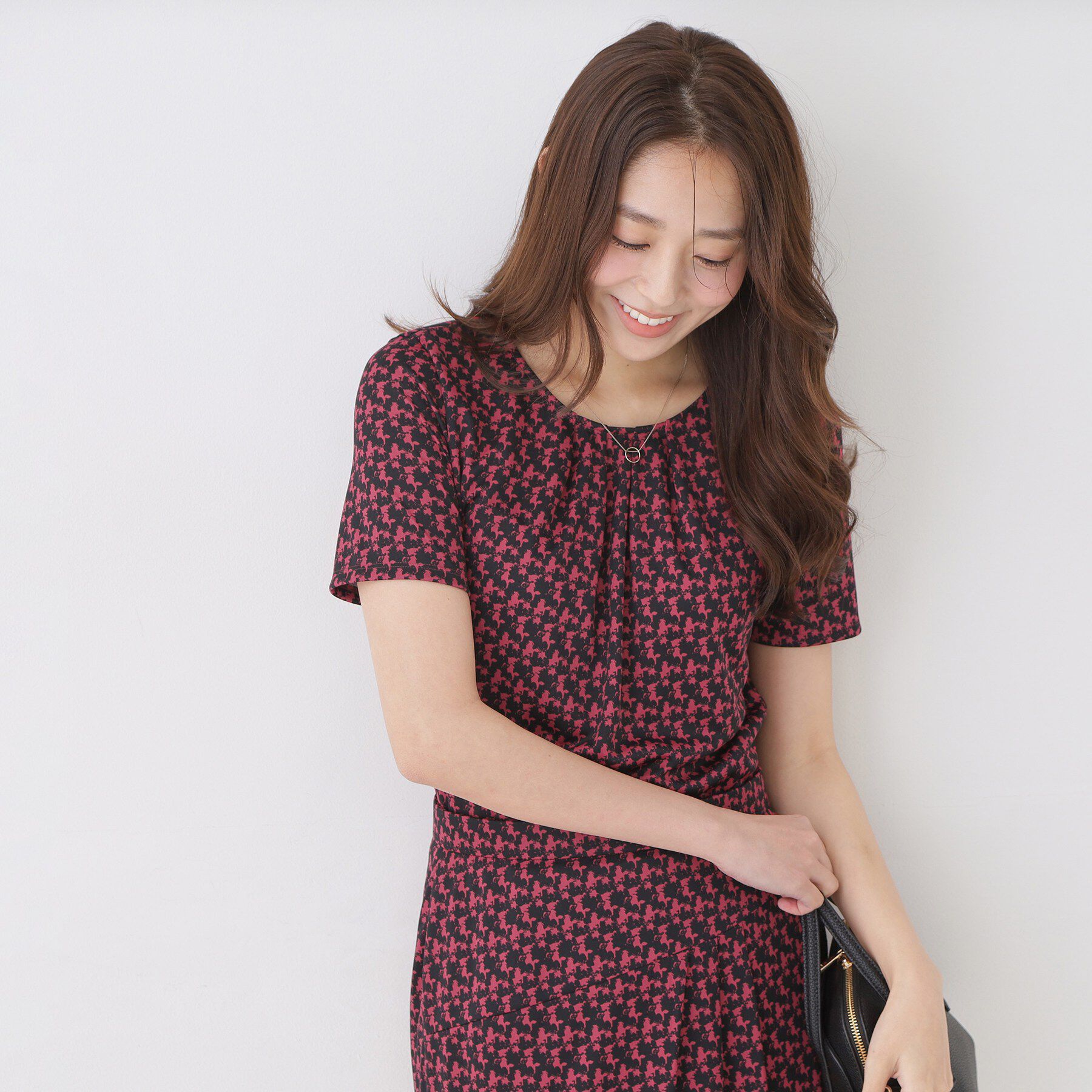 COUP DE CHANCE「【手洗い可／日本製／一枚着／ジャケットイン／セットアップ可】幾何柄カットソー」|Tシャツ・カットソー|