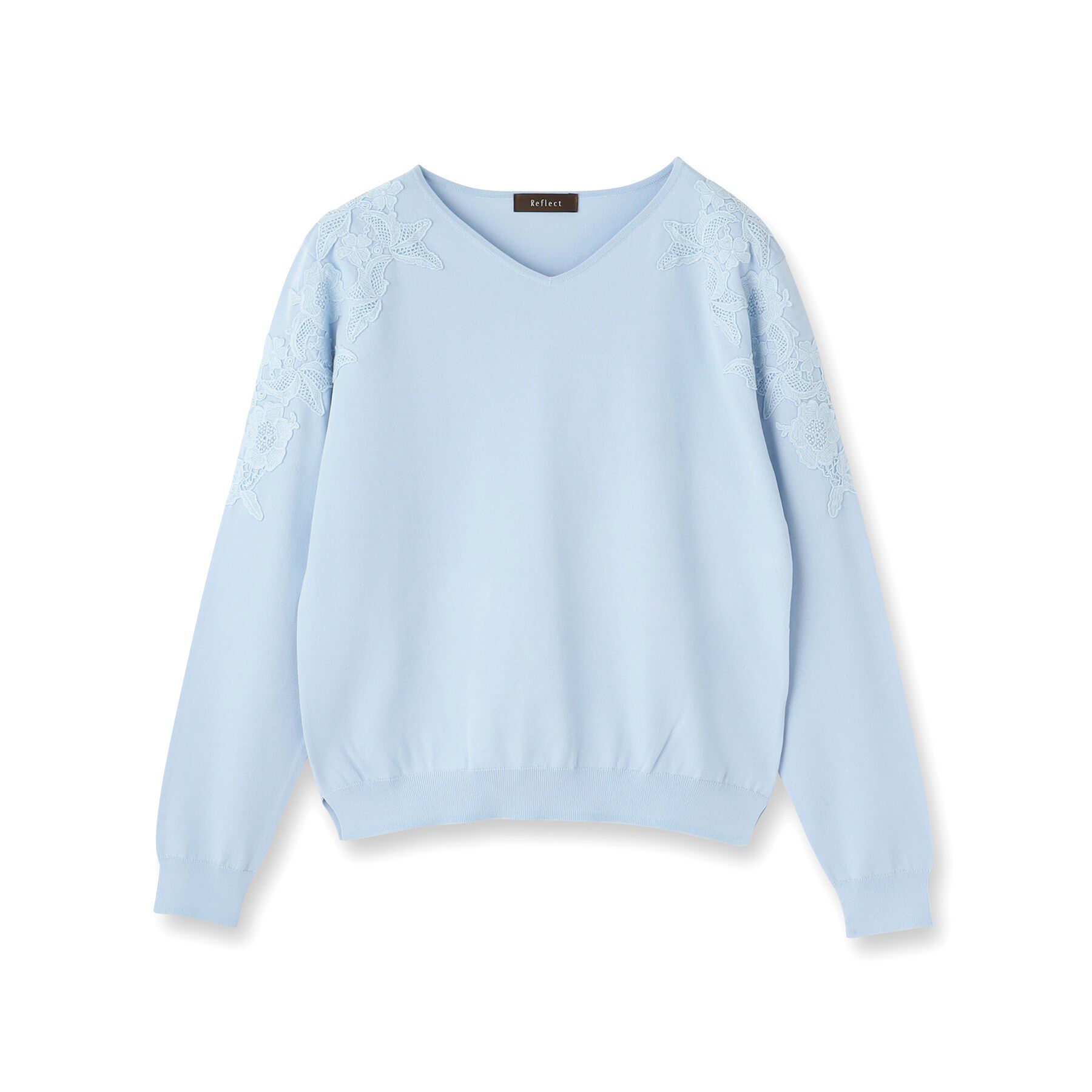 Reflect「レースデザインスリーブニットプルオーバー」|ニット・セーター|