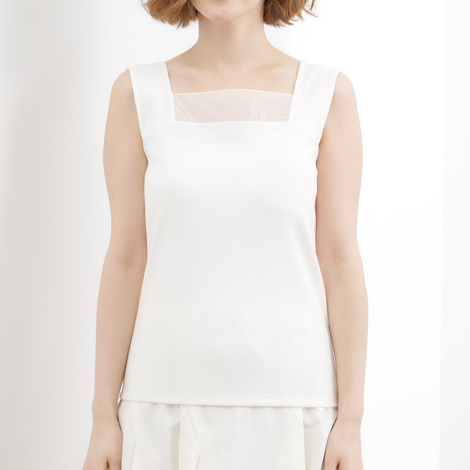 grove「【貴島明日香さん着用】シアードッキングスクエアタンク」|キャミソール|