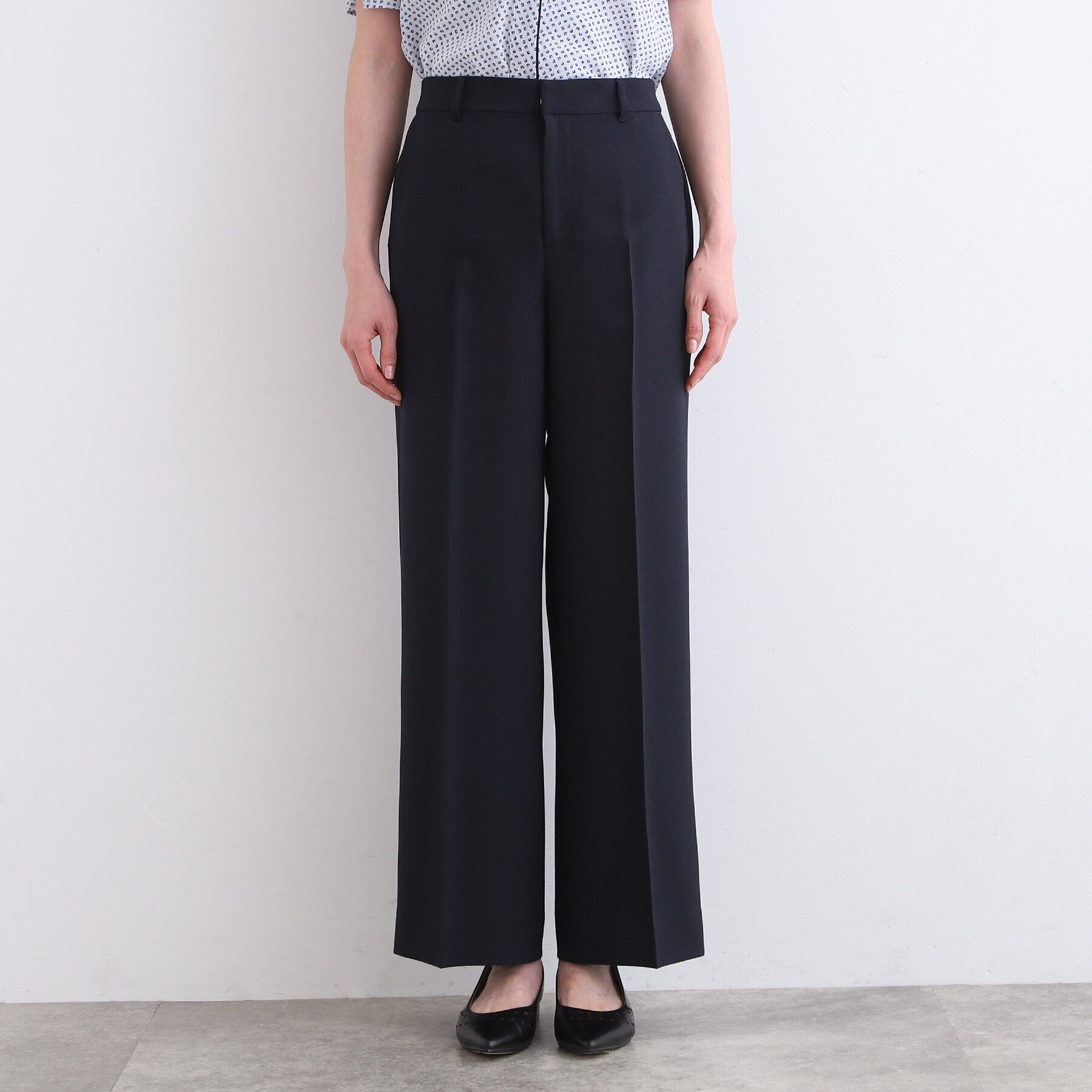 INDIVI「【洗える／UVケア／SETUP可能】ウール調ワイドパンツ」|スーツ|