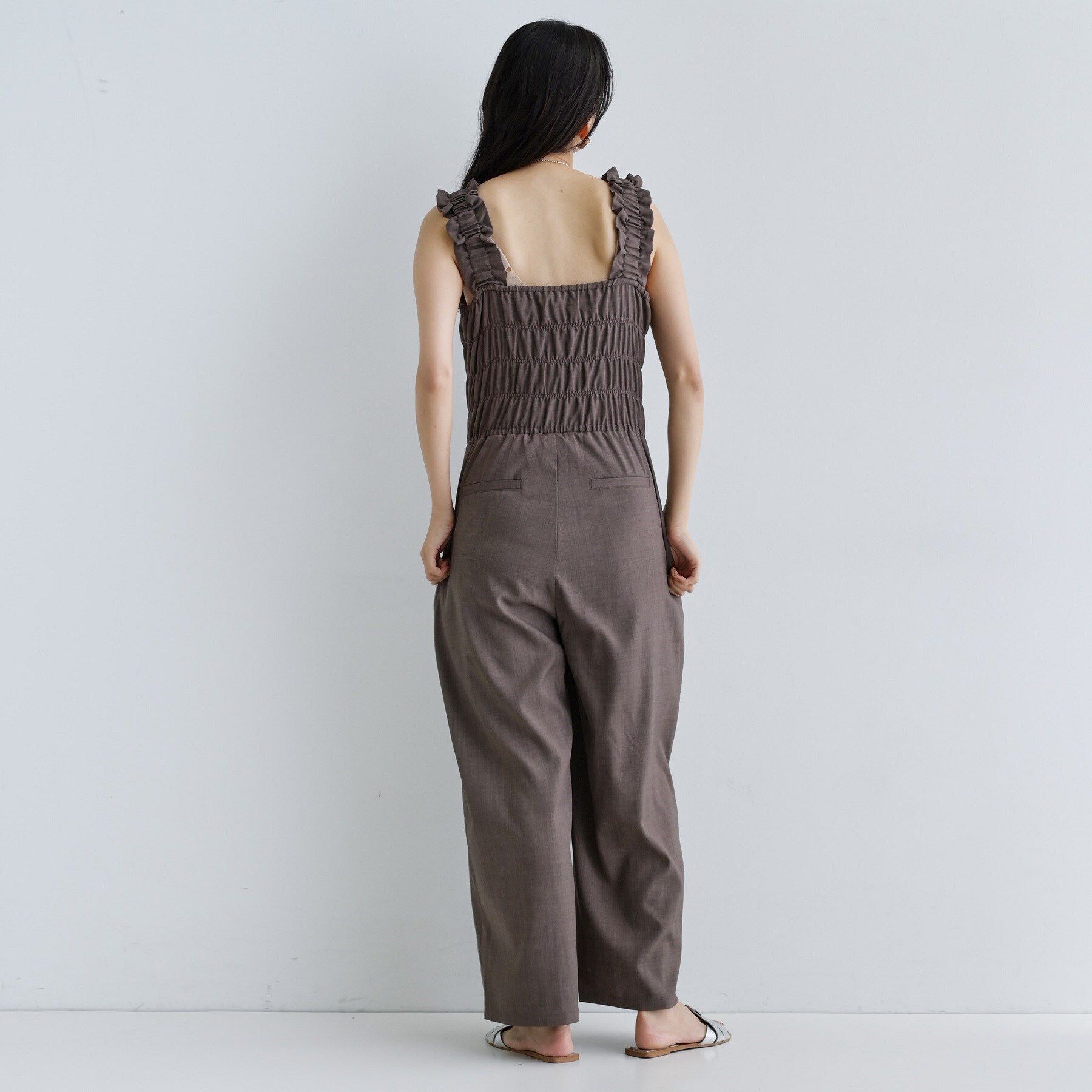 GALLEST「【一部店舗限定】ショルダーシャーリングサロペット」|オールインワン|