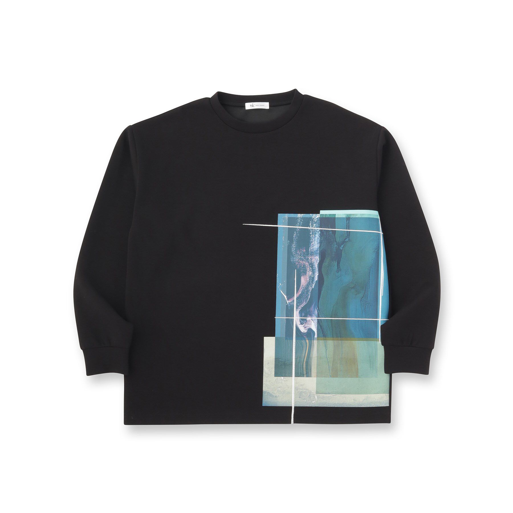 tk.TAKEO KIKUCHI「長袖 サイドスタックプリントカットソー」|Tシャツ・カットソー|