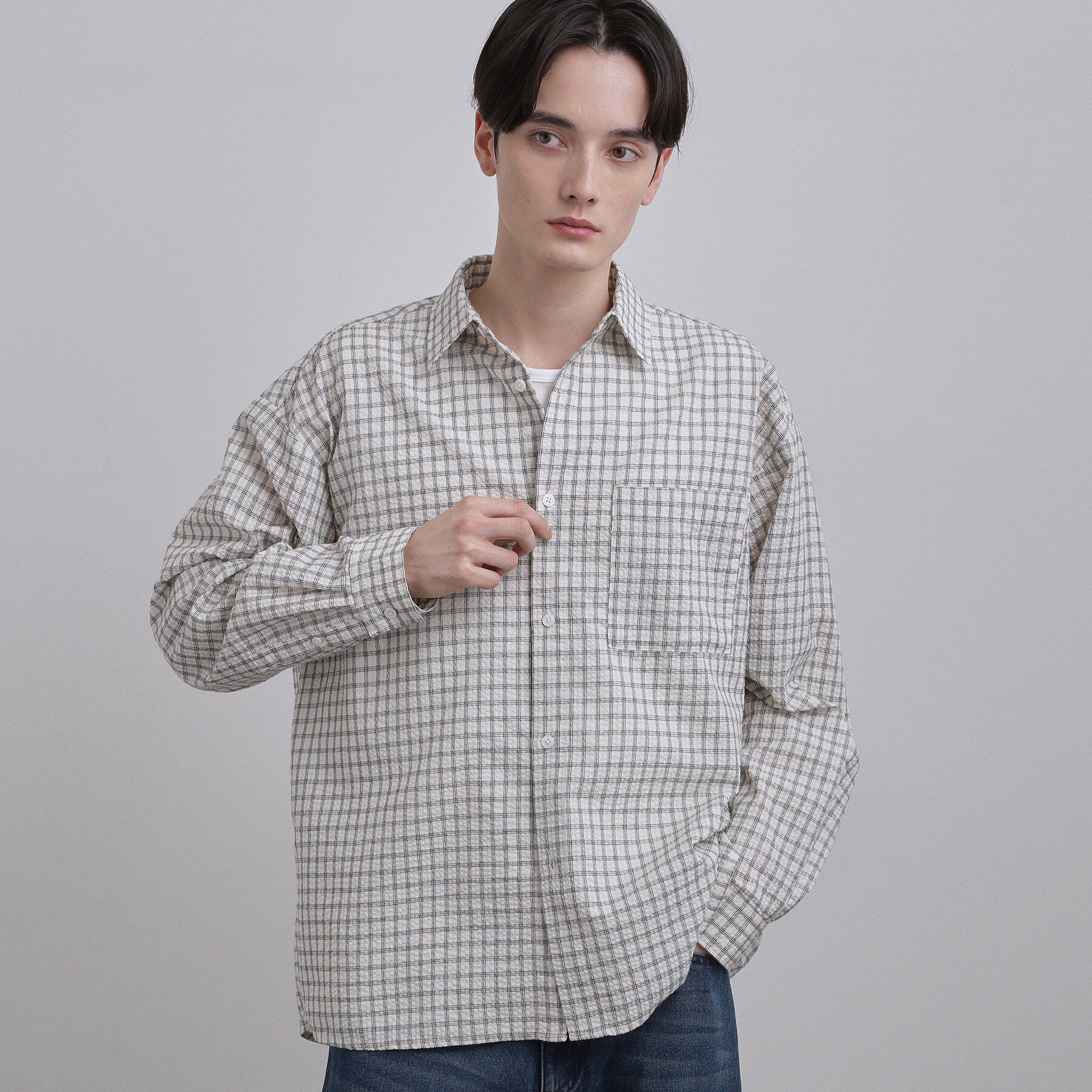 tk.TAKEO KIKUCHI「シアサッカーチェックシャツ」|シャツ・ブラウス|