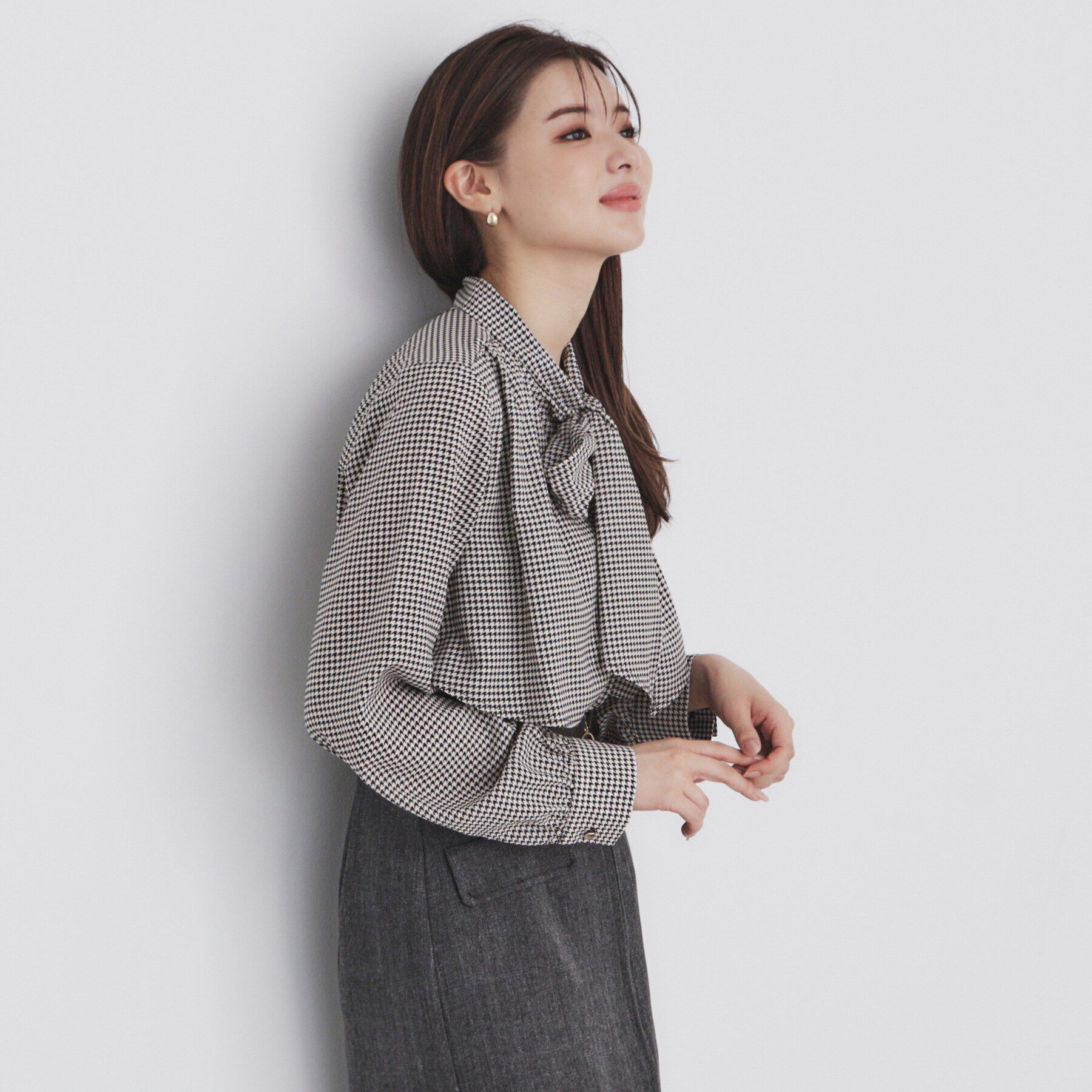 index「《5color/XS-LLsize》レイヤードボウタイブラウス【洗濯機洗い可/イージーアイロン】」|シャツ・ブラウス|