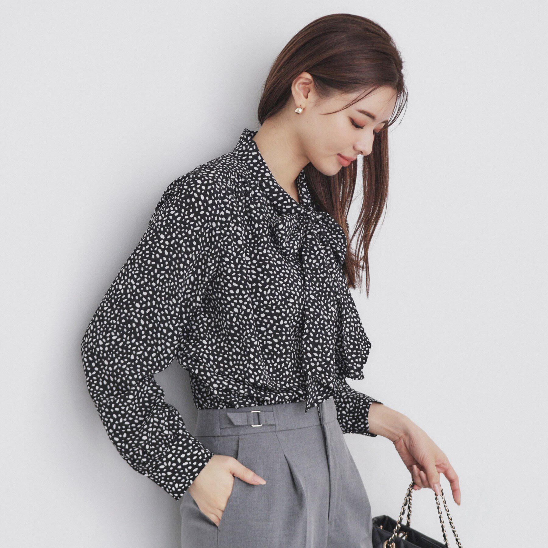 index「《5color/XS-LLsize》レイヤードボウタイブラウス【洗濯機洗い可/イージーアイロン】」|シャツ・ブラウス|