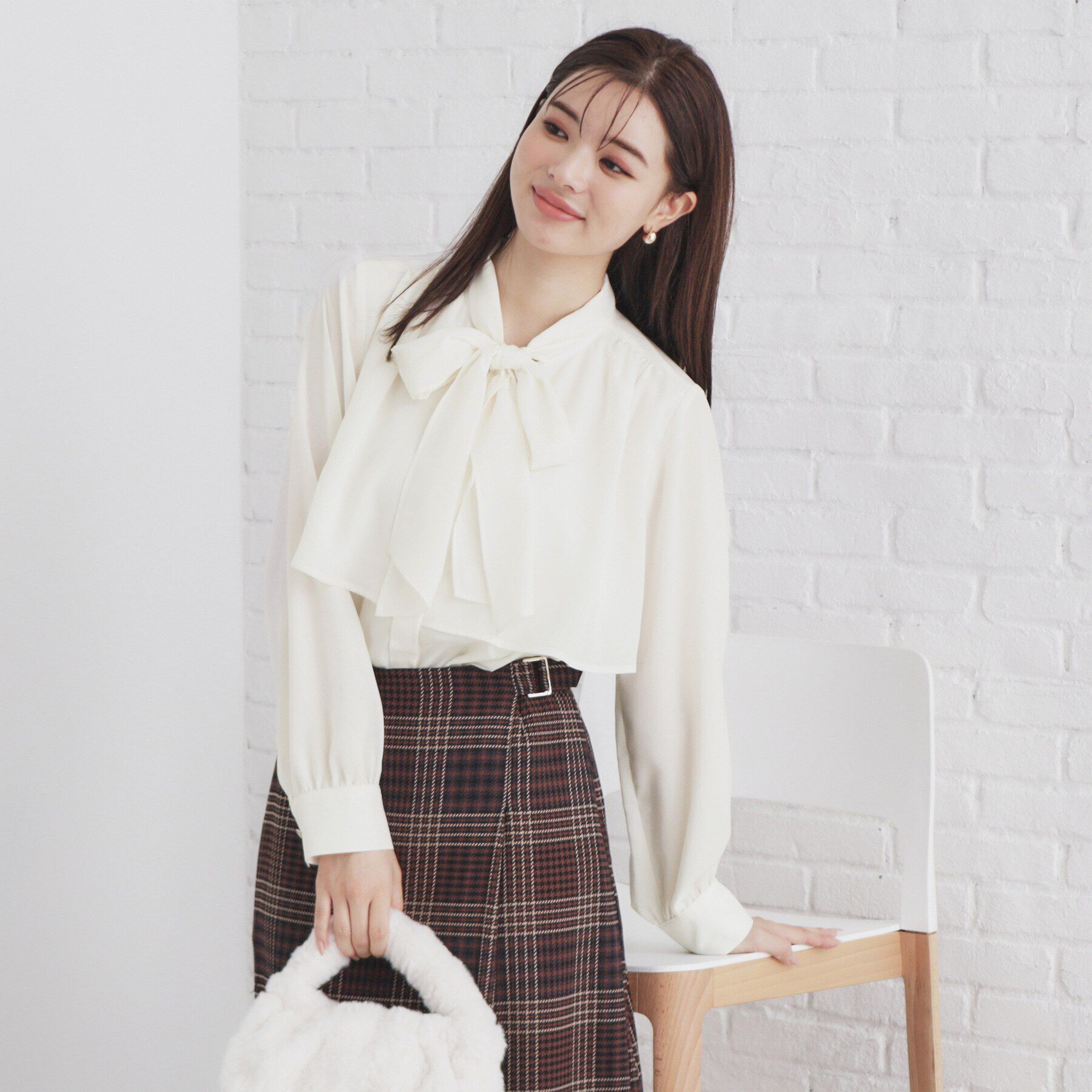 index「《5color/XS-LLsize》レイヤードボウタイブラウス【洗濯機洗い可/イージーアイロン】」|シャツ・ブラウス|