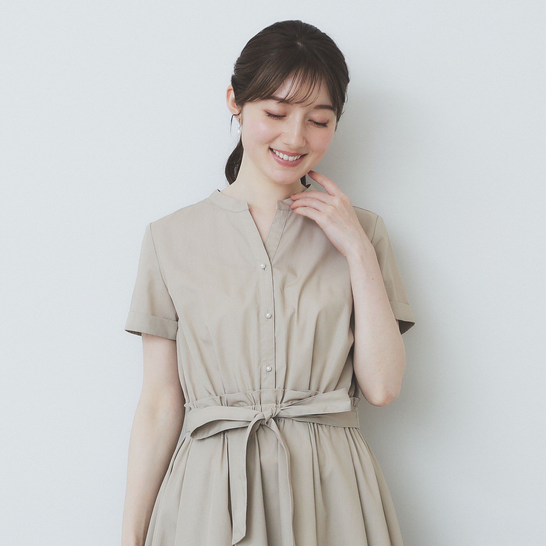 index「《andGIRL掲載》タックフレアワンピース【洗濯機洗い可/イージーアイロン】」|ワンピース|