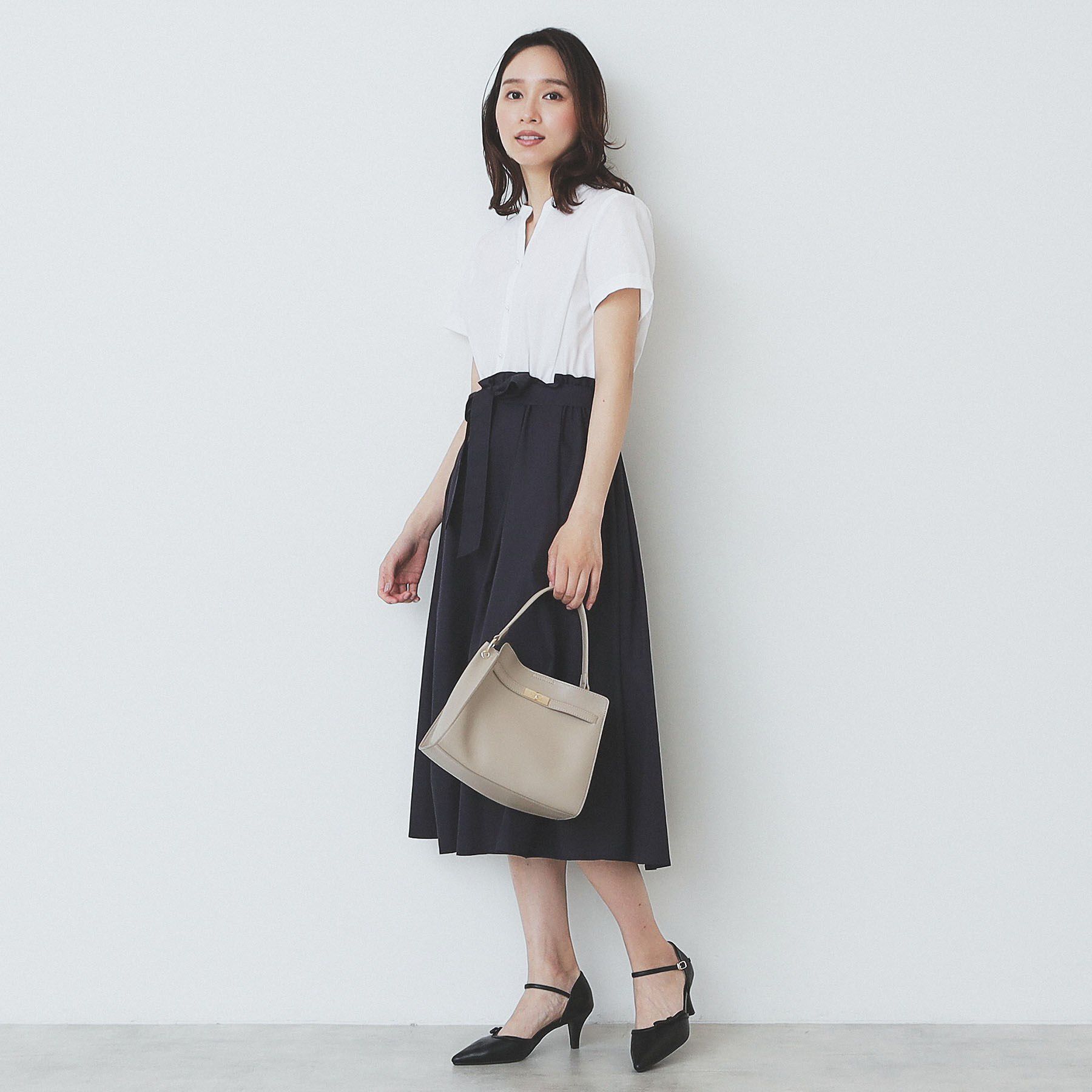 index「《andGIRL掲載》タックフレアワンピース【洗濯機洗い可/イージーアイロン】」|ワンピース|