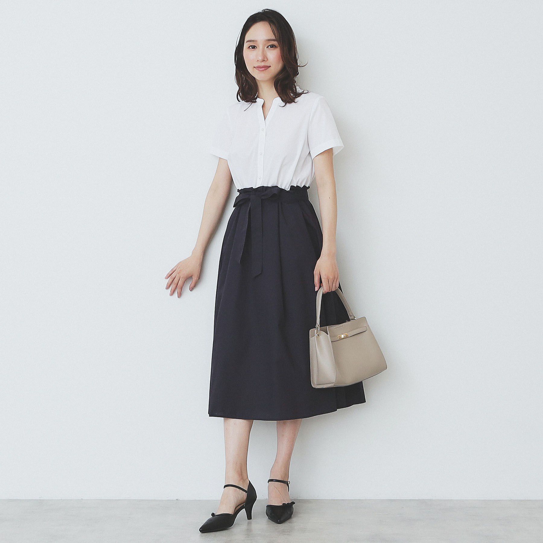 index「《andGIRL掲載》タックフレアワンピース【洗濯機洗い可/イージーアイロン】」|ワンピース|