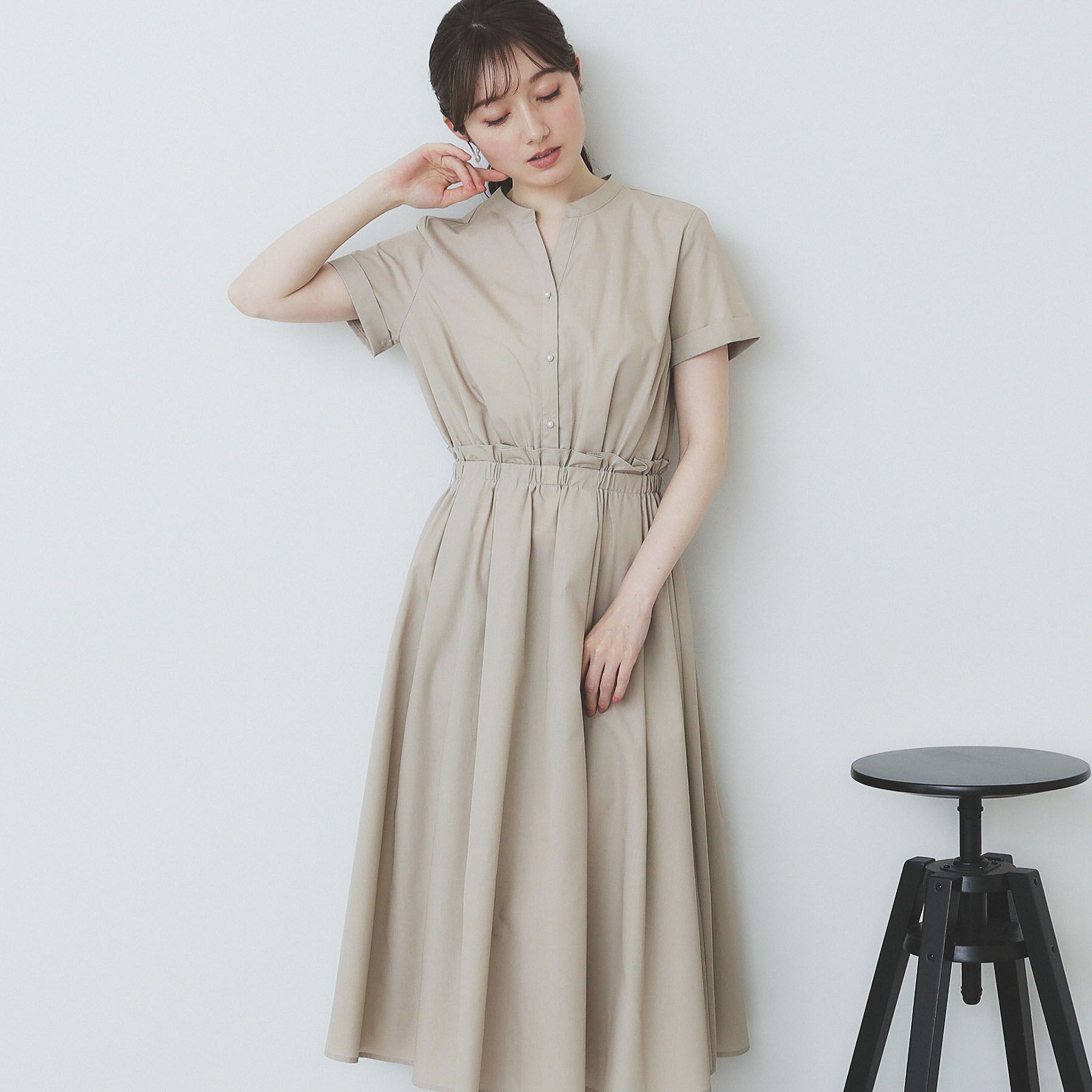 index「《andGIRL掲載》タックフレアワンピース【洗濯機洗い可/イージーアイロン】」|ワンピース|