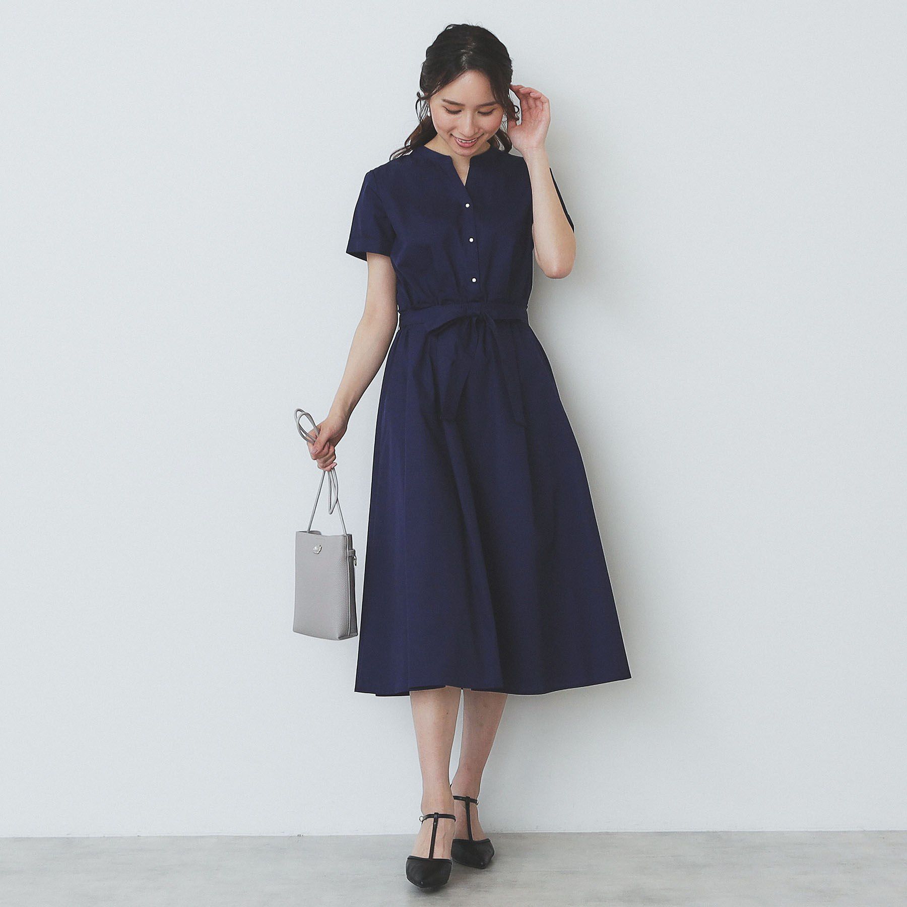 index「《andGIRL掲載》タックフレアワンピース【洗濯機洗い可/イージーアイロン】」|ワンピース|