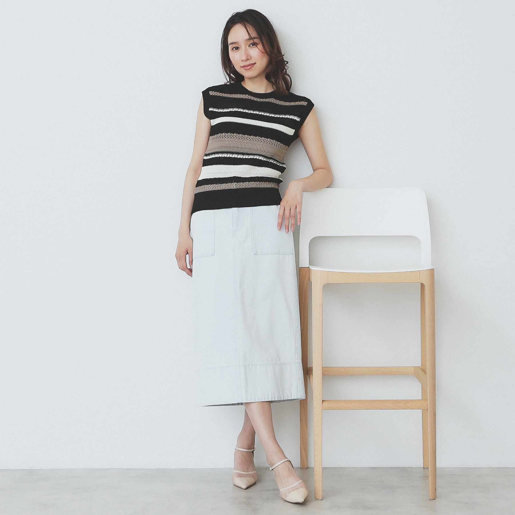 index「透かし編みノースリーブニット/セットアップ対応【洗濯機洗い可】」|ニット・セーター|